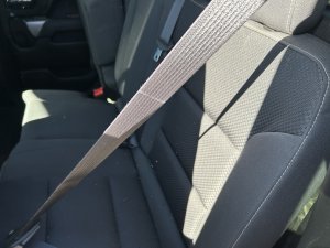 2015-2019 GMC Sierra 2500 HD Brown Seat Belt Assembly - Rear, Left (Driver) (Used OEM)