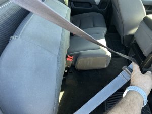2015-2019 GMC Sierra 2500 HD Black Seat Belt Assembly - Rear, Right (Passenger) (Used OEM)