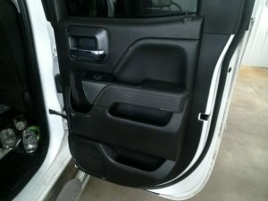 2015-2019 GMC Sierra 2500 HD Black Door Interior Trim Panel with Power Windows and Locks - Rear, Right (Passenger) (Used OEM)