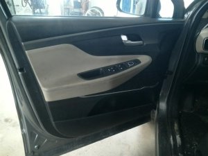 2019-2023 Hyundai Santa Fe Black Door Interior Trim Panel with Power Windows and Locks - Front, Left (Driver) (Used OEM)