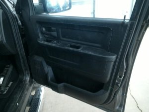 2013-2018 Ram 1500 Black Door Interior Trim Panel with Power Windows and Locks - Front, Right (Passenger) (Used OEM)