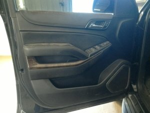2015-2020 GMC Yukon XL Black Door Interior Trim Panel with Power Windows and Locks - Front, Left (Driver) (Used OEM)