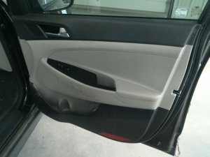 2016-2018 Hyundai Tucson Black Door Interior Trim Panel with Power Windows and Locks - Front, Left (Driver) (Used OEM)