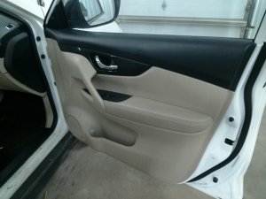 2017-2020 Nissan Rogue Tan Door Interior Trim Panel with Power Windows and Locks - Front, Right (Passenger) (Used OEM)