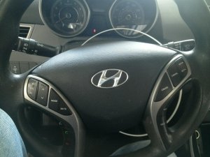 2011-2016 Hyundai Elantra Black Steering Wheel Air Bag - Left (Driver) (Used OEM)