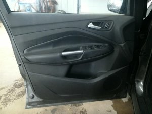 2017-2019 Ford Escape Black Door Interior Trim Panel with Power Windows and Locks - Front, Left (Driver) (Used OEM)