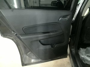 2010-2017 GMC Terrain Black Door Interior Trim Panel with Power Windows and Locks - Rear, Left (Driver) (Used OEM)