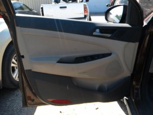 2016-2021 Hyundai Tucson Tan Door Interior Trim Panel with Power Windows and Locks - Front, Left (Driver) (Used OEM)