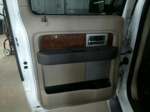 2010-2014 Lincoln Mark LT Tan Door Interior Trim Panel with Power Windows and Locks - Rear, Left (Driver) (Used OEM)