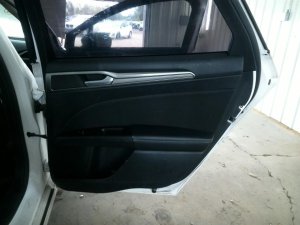 2017-2020 Ford Fusion Black Door Interior Trim Panel - Rear, Right (Passenger) (Used OEM)