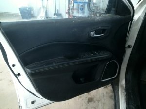 2017-2021 Jeep Compass Black Door Interior Trim Panel with Power Windows and Locks - Front, Left (Driver) (Used OEM)