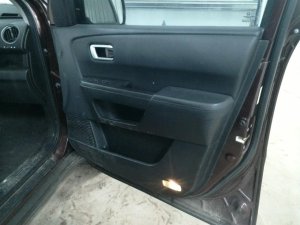 2009-2015 Honda Pilot Black Door Interior Trim Panel with Power Windows and Locks - Front, Right (Passenger) (Used OEM)