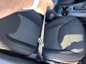 2017-2023 Jeep Cherokee Black Seat Belt Assembly with Pretensioner - Front, Right (Passenger) (Used OEM)