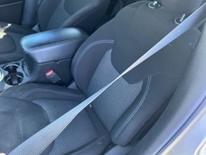 2017-2023 Jeep Cherokee Black Seat Belt Assembly with Pretensioner - Front, Left (Driver) (Used OEM)