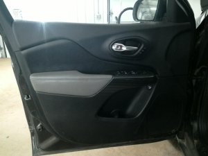 2014-2018 Jeep Cherokee Black Door Interior Trim Panel with Power Windows and Locks - Front, Left (Driver) (Used OEM)