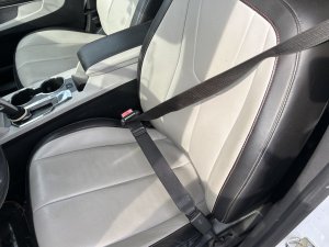 2011 GMC Terrain Tan Seat Belt Assembly with Tensioner - Front, Left (Driver) (Used OEM)