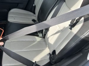 2010-2017 GMC Terrain Black Seat Belt Assembly - Rear, Left (Driver) (Used OEM)