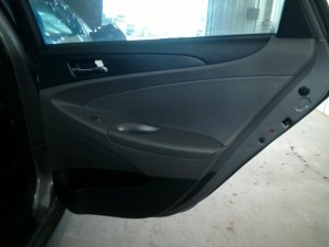 2011-2014 Hyundai Sonata Black Door Interior Trim Panel - Rear, Left (Driver) (Used OEM)