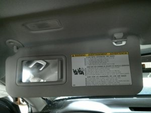 2013-2018 Toyota RAV4 Gray Illuminated Sun Visor without Extension - Left (Driver) (Used OEM)