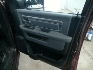 2019-2024 Ram 1500 Black Door Interior Trim Panel with Power Windows and Locks - Front, Right (Passenger) (Used OEM)
