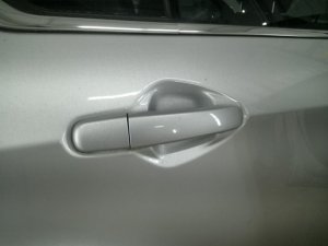 2010-2017 Chevrolet Equinox Silver Exterior Door Handle Assembly - Rear, Right (Passenger) (Used OEM)