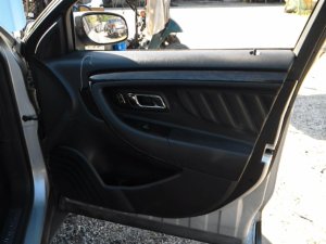 2013-2019 Ford Police Interceptor Sedan Tan Door Interior Trim Panel with Power Windows and Power Locks - Front, Left (Driver) (Used OEM)