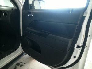 2007-2017 Jeep Compass Black Door Interior Trim Panel with Power Windows and Locks - Front, Left (Driver) (Used OEM)