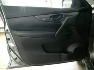 2017-2020 Nissan Rogue Black Door Interior Trim Panel with Power Windows and Power Locks - Front, Left (Driver) (Used OEM)
