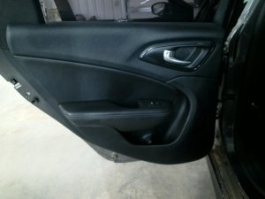 2015-2017 Chrysler 200 Tan Door Interior Trim Panel with Power Windows and Locks - Rear, Right (Passenger) (Used OEM)