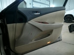 2007-2012 Lexus ES350 Tan Door Interior Trim Panel with Power Windows and Locks - Front, Right (Passenger) (Used OEM)