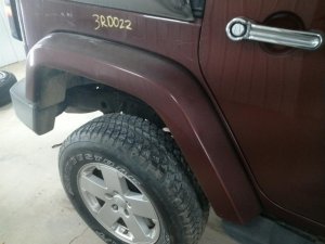 2007-2018 Jeep Wrangler Maroon Smooth Painted Fender Flare - Rear, Right (Passenger) (Used OEM)