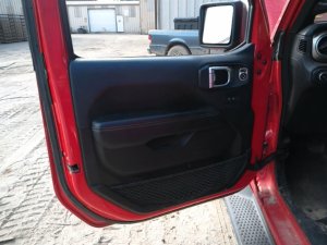 2018-2026 Jeep Wrangler Black Door Interior Trim Panel with Power Windows and Locks - Front, Left (Driver) (Used OEM)