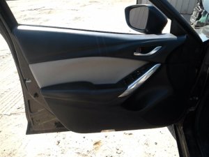 2014-2015 Mazda 6 Gray Door Interior Trim Panel with Power Windows and Locks - Front, Left (Driver) (Used OEM)