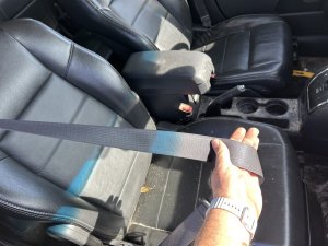 2011-2015 Jeep Compass Black Seat Belt Assembly - Front, Right (Passenger) (Used OEM)