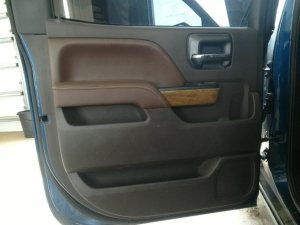 2015-2019 GMC Sierra 2500 HD Brown Door Interior Trim Panel - Rear, Left (Driver) (Used OEM)
