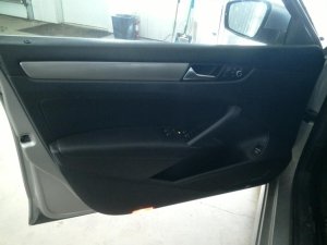 2012-2015 Volkswagen Passat Tan Door Interior Trim Panel with Power Windows and Locks - Front, Left (Driver) (Used OEM)