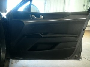 2021-2025 Kia K5 Black Door Interior Trim Panel with Power Windows and Locks - Front, Right (Passenger) (Used OEM)