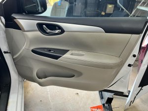 2016-2019 Nissan Sentra Tan Door Interior Trim Panel - Front, Right (Passenger) (Used OEM)