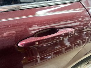 2015-2017 Chrysler 200 Red Exterior Door Handle Assembly - Rear, Left (Driver) (Used OEM)