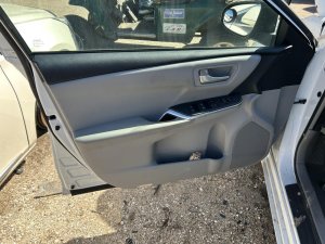 2015-2017 Toyota Camry Gray Door Interior Trim Panel with Power Windows and Locks - Front, Left (Driver) (Used OEM)