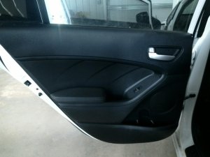 2014-2018 Kia Forte Black Door Interior Trim Panel with Power Windows and Locks - Rear, Left (Driver) (Used OEM)