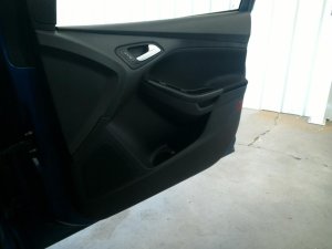 2015-2018 Ford Focus Black Door Interior Trim Panel with Power Windows and Locks - Front, Left (Driver) (Used OEM)