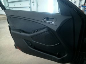 2014-2015 Kia Optima Black Door Interior Trim Panel with Power Windows and Locks - Front, Left (Driver) (Used OEM)