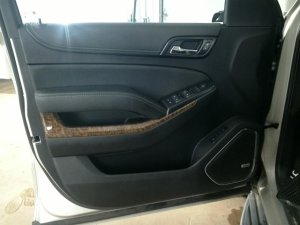 2015-2020 GMC Yukon XL Black Door Interior Trim Panel with Power Windows and Locks - Front, Left (Driver) (Used OEM)