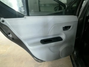 2012-2015 Toyota Prius Black Door Interior Trim Panel with Power Windows and Locks - Rear, Left (Driver) (Used OEM)