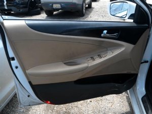 2011-2014 Hyundai Sonata Tan Door Interior Trim Panel with Power Windows and Locks - Front, Left (Driver) (Used OEM)