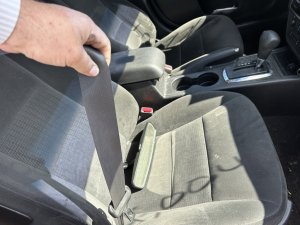 2006 Lincoln Zephyr Black Seat Belt Assembly with Pretensioner - Front, Right (Passenger) (Used OEM)
