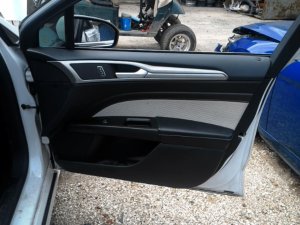 2017-2020 Ford Fusion Gray Door Interior Trim Panel with Power Windows and Locks - Front, Right (Passenger) (Used OEM)