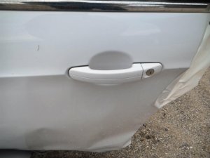 2013-2019 Ford Escape Gray Front Exterior Door Handle with Key Cylinder Hole - Left (Driver) (Used OEM)