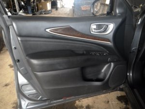 2014-2020 INFINITI QX60 Black Door Interior Trim Panel with Power Windows and Locks - Front, Left (Driver) (Used OEM)